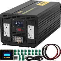 OEM VEVOR Wechselrichter, 6000W, modifizierter Sinuswechselrichter DC 12V auf AC 230V Auto-Konverter mit LCD-Display, LED-Anzeigen EU-Steckdosen Wechselrichter, für Auto, Wohnmobil, Lkw, Boot, Reisen