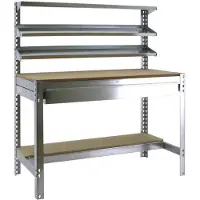 Proregal Werkbank BUFFALO mit Frontablage und Schubfach | HxBxT 84x150x76cm | Traglast 600kg | Verzinkt
