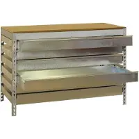 Proregal Werkbank BUFFALO mit Schubfächern | HxBxT 84x150x76cm | Traglast 600kg | Verzinkt