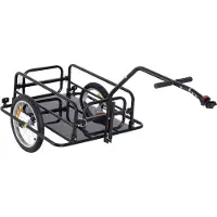 Novzep Fahrradanhänger Klappbar Lastenanhänger mit Kupplung, Kuppler & Reflektoren Transportwagen bis 40 kg belastbar, Transportanhänger Anhänger für Camping, Einkaufen, Umzug 155 x 71,5 x 77 cm