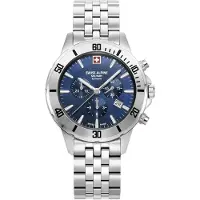 Swiss Alpine Military Herren Uhr Analog Quarz Chronograph 7024.9135SAM Edelstahl
