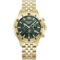 Swiss Alpine Military Herren Uhr Analog Quarz Chronograph 7024.9114SAM Edelstahl