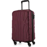 Suitline - leichtes Handgepäck 55x35x20 cm Flugzeug-Trolley 34 L Bordgepäck Hand-Koffer leicht Bord-Koffer 4 Rollen Kabinengepäck Hand Luggage TSA ,Burgund