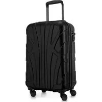 Suitline Koffer schwarz, Hartschale, 4 Rollen, 34 Liter, 35 x 55 x 20cm