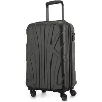 Suitline - leichtes Handgepäck 55x35x20 cm Flugzeug-Trolley 34 L Bordgepäck Hand-Koffer leicht Bord-Koffer 4 Rollen Kabinengepäck Hand Luggage TSA ,Graphit