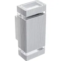 GTV Beidseitige Wandleuchte NESSA, GU10, MAX. 2x50W, IP54, AC220-240V, 50/60Hz, grau