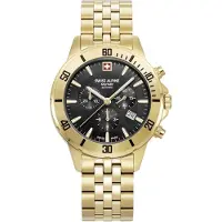 Swiss Alpine Military Herren Uhr Analog Quarz Chronograph 7024.9117SAM Edelstahl
