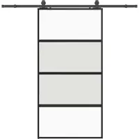 Syfax Schiebetür mit Beschlag Schwarz 102,5x205 cm Hartglas
