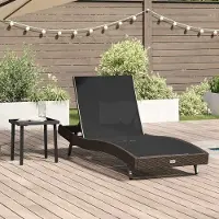 vidaXL Möbel Liegestuhl mit Kissen -Person 2 pcs Braun 40 x 40 x 40,5 cm Poly Rattan - Gartenliegen 42009979