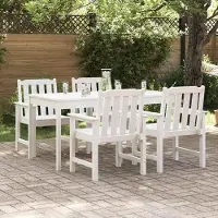 vidaXL Möbel Garten-Essstuhl 4 pcs Weiß 65,5 x 55,5 x 88 cm Plastik - Gartenstühle 3335795