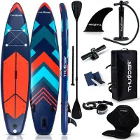 Thunder Stripes 320 Stand Up Paddle Board 320 x 75 x 15 cm Rot Blau 150 kg