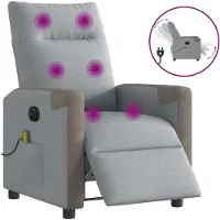 Syfax Massagesessel Elektrisch Hellgrau Stoff