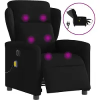 Syfax Massagesessel Elektrisch Schwarz Stoff