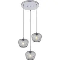 Rabalux 3178 Pendelleuchte 3 Spots Monet, E27, silber-schwarz-grau, Modern, 58,5cm