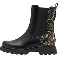 Tamaris Damen Stiefelette black Snake ohne Verschluss vegan 1-25411-45, Größe:39 EU, Farbe:Schwarz