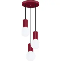 Sollux Pendelleuchte HALO 3P burgunderrot 3xG9 8W Aluminium/Glas 125x25x25cm