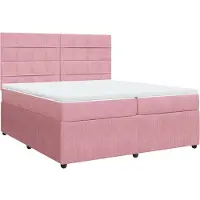 Syfax Boxspringbett mit Matratze Rosa 200x200 cm Samt
