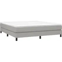 Syfax Boxspringbett mit Matratze Hellgrau 180x200 cm Stoff