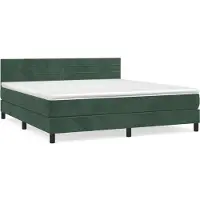 Syfax Boxspringbett mit Matratze Dunkelgrün 180x200 cm Samt