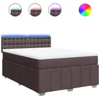 Syfax Boxspringbett mit Matratze Dunkelbraun 140x200 cm Stoff
