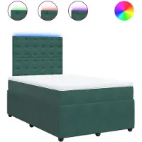 Syfax Boxspringbett mit Matratze Dunkelgrün 120x200 cm Samt