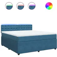 Syfax Boxspringbett mit Matratze Blau 180x200 cm Samt