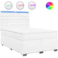 Syfax Boxspringbett mit Matratze Weiß 140x200 cm Kunstleder