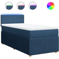 Syfax Boxspringbett mit Matratze Blau 80x200 cm Stoff