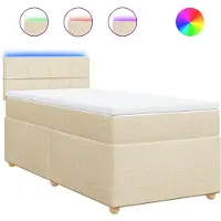 Syfax Boxspringbett mit Matratze Creme 90x190 cm Stoff