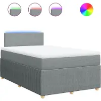Syfax Boxspringbett mit Matratze Hellgrau 120x200 cm Stoff