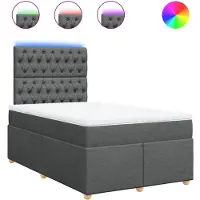 Syfax Boxspringbett mit Matratze Dunkelgrau 120x190 cm Stoff