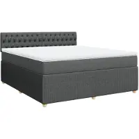 Syfax Boxspringbett mit Matratze Dunkelgrau 180x200 cm Stoff