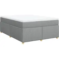 Syfax Boxspringbett mit Matratze Hellgrau 140x190 cm Stoff