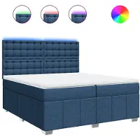 Syfax Boxspringbett mit Matratze Blau 200x200 cm Stoff