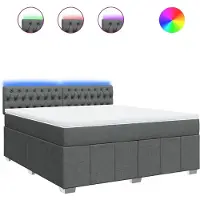 Syfax Boxspringbett mit Matratze Dunkelgrau 180x200 cm Stoff