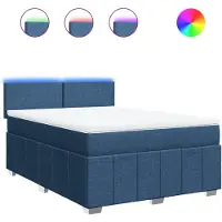 Syfax Boxspringbett mit Matratze Blau 140x190 cm Stoff