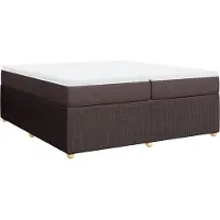 Syfax Boxspringbett mit Matratze Dunkelbraun 200x200 cm Stoff