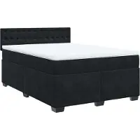 Syfax Boxspringbett mit Matratze Schwarz 140x200 cm Samt