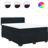 Syfax Boxspringbett mit Matratze Schwarz 160x200 cm Samt