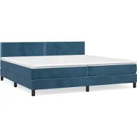 Syfax Boxspringbett mit Matratze Dunkelblau 200x200 cm Samt