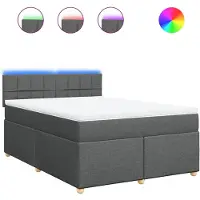 Syfax Boxspringbett mit Matratze Dunkelgrau 140x200 cm Stoff