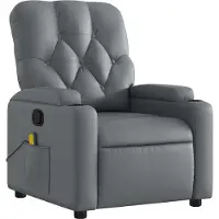 Syfax Massagesessel Relaxsessel Grau Kunstleder