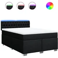 Syfax Boxspringbett mit Matratze Schwarz 140x200 cm Stoff