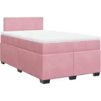Syfax Boxspringbett mit Matratze Rosa 120x190 cm Samt