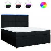 Syfax Boxspringbett mit Matratze Schwarz 200x200 cm Stoff