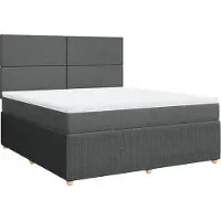 Syfax Boxspringbett mit Matratze Dunkelgrau 180x200 cm Stoff
