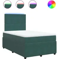 Syfax Boxspringbett mit Matratze Dunkelgrün 120x200 cm Samt