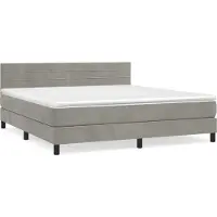 Syfax Boxspringbett mit Matratze Hellgrau 160x200 cm Samt