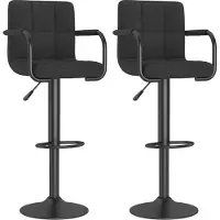 vidaXL Barhocker 2 Stk. Schwarz Stoff