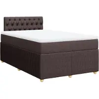 Syfax Boxspringbett mit Matratze Dunkelbraun 120x200 cm Stoff